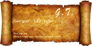 Gerger Tünde névjegykártya