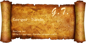 Gerger Tünde névjegykártya